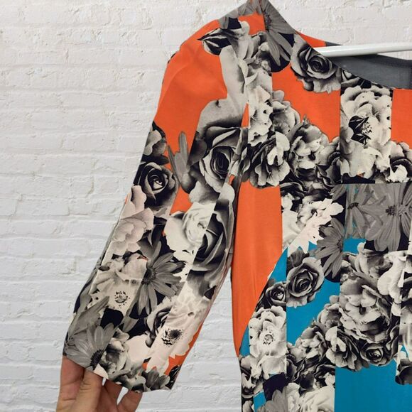 Yoana Baraschi Anthropologie Floral Colorblock Midi Dress S - Picture 11 of 16